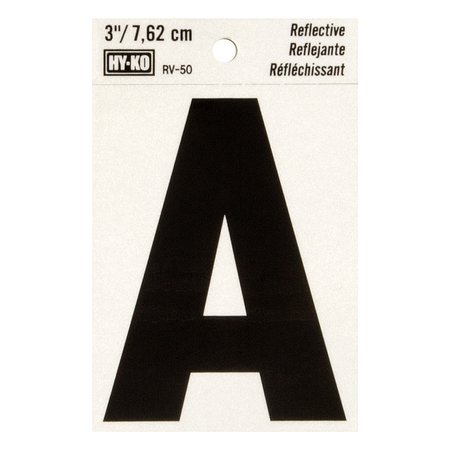 HY-KO 3In Reflective Letter A, 10PK B00451